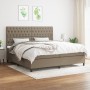 Cama box spring con colchón tela gris taupe 200x200 cm de , Camas y somieres - Ref: Foro24-3142045, Precio: 757,34 €, Descuen...
