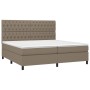 Cama box spring con colchón tela gris taupe 200x200 cm de , Camas y somieres - Ref: Foro24-3142045, Precio: 757,34 €, Descuen...