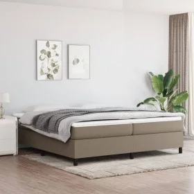 Box spring bed with gray taupe fabric mattress 200x200 cm by , Beds and slatted bases - Ref: Foro24-3144451, Price: 585,10 €,...