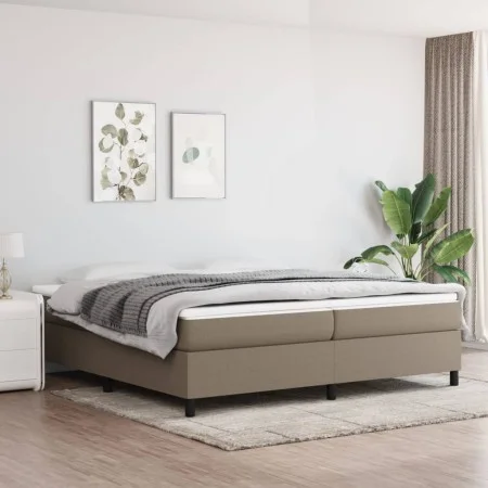 Box spring bed with gray taupe fabric mattress 200x200 cm by , Beds and slatted bases - Ref: Foro24-3144451, Price: 585,10 €,...