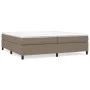 Box spring bed with gray taupe fabric mattress 200x200 cm by , Beds and slatted bases - Ref: Foro24-3144451, Price: 585,10 €,...