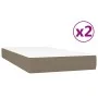 Box spring bed with gray taupe fabric mattress 200x200 cm by , Beds and slatted bases - Ref: Foro24-3144451, Price: 585,10 €,...