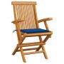 Sillas de jardín 2 uds madera teca con cojines azul real de , Sillas de jardín - Ref: Foro24-3062497, Precio: 203,72 €, Descu...