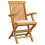 Sillas de jardín 4 uds madera teca con cojines color crema de , Sillas de jardín - Ref: Foro24-3065619, Precio: 386,10 €, Des...