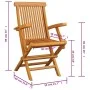 Sillas de jardín 4 uds madera teca con cojines color crema de , Sillas de jardín - Ref: Foro24-3065619, Precio: 349,91 €, Des...