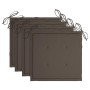 Sillas de jardín 4 uds madera teca con cojines gris taupe de , Sillas de jardín - Ref: Foro24-3065625, Precio: 386,14 €, Desc...
