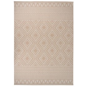 Alfombra de exterior de tejido plano rayas marrones 120x170 cm de , Alfombras - Ref: Foro24-340865, Precio: 43,87 €, Descuent...