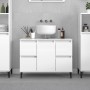Armario de lavabo madera contrachapada blanco brillo 80x33x60cm de , Tocadores de baño - Ref: Foro24-821278, Precio: 108,03 €...