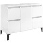 Armario de lavabo madera contrachapada blanco brillo 80x33x60cm de , Tocadores de baño - Ref: Foro24-821278, Precio: 108,03 €...