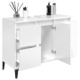 Armario de lavabo madera contrachapada blanco brillo 80x33x60cm de , Tocadores de baño - Ref: Foro24-821278, Precio: 108,03 €...