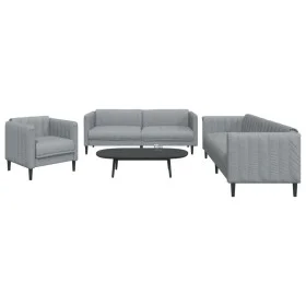 3-piece light gray fabric sofa set by , Sofas - Ref: Foro24-3209229, Price: 636,07 €, Discount: %