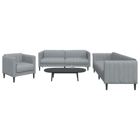 Juego de sofás 3 piezas tela gris claro de , Sofás - Ref: Foro24-3209229, Precio: 644,77 €, Descuento: %