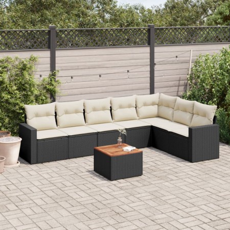 Set de sofás de jardín 8 piezas y cojines ratán sintético negro de , Conjuntos de jardín - Ref: Foro24-3256483, Precio: 469,3...