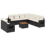 Set de sofás de jardín 10 pzas cojines ratán sintético negro de , Conjuntos de jardín - Ref: Foro24-3256959, Precio: 624,23 €...