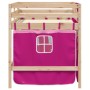Cama alta para niños con cortinas madera pino rosa 90x200 cm de , Camas y somieres - Ref: Foro24-3283819, Precio: 189,66 €, D...