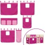 Cama alta para niños con cortinas madera pino rosa 90x200 cm de , Camas y somieres - Ref: Foro24-3283819, Precio: 189,66 €, D...