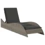 Synthetic rattan sun lounger with gray cushion 60x205x73 cm by , Loungers - Ref: Foro24-368280, Price: 156,60 €, Discount: %