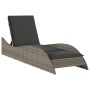Tumbona con cojín ratán sintético gris 60x205x73 cm de , Tumbonas - Ref: Foro24-368280, Precio: 159,65 €, Descuento: %