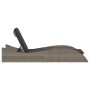 Tumbona con cojín ratán sintético gris 60x205x73 cm de , Tumbonas - Ref: Foro24-368280, Precio: 159,65 €, Descuento: %