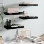 Estante flotante de pared 4 uds MDF negro brillo 40x23x3,8 cm de vidaXL, Estantes y estanterías - Ref: Foro24-323765, Precio:...
