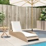 Tumbona con cojín ratán sintético beige 60x205x73 cm de , Tumbonas - Ref: Foro24-368282, Precio: 169,46 €, Descuento: %