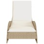 Tumbona con cojín ratán sintético beige 60x205x73 cm de , Tumbonas - Ref: Foro24-368282, Precio: 169,46 €, Descuento: %