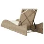 Tumbona con cojín ratán sintético beige 60x205x73 cm de , Tumbonas - Ref: Foro24-368282, Precio: 165,77 €, Descuento: %