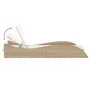 Tumbona con cojín ratán sintético beige 60x205x73 cm de , Tumbonas - Ref: Foro24-368282, Precio: 165,77 €, Descuento: %