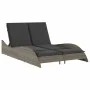 Tumbona con cojines ratán sintético gris 114x205x73 cm de , Tumbonas - Ref: Foro24-368289, Precio: 293,24 €, Descuento: %