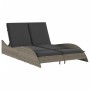 Tumbona con cojines ratán sintético gris 114x205x73 cm de , Tumbonas - Ref: Foro24-368289, Precio: 314,85 €, Descuento: %