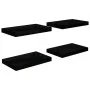 Estante flotante de pared 4 uds MDF negro brillo 40x23x3,8 cm de vidaXL, Estantes y estanterías - Ref: Foro24-323765, Precio:...