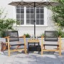 Mesa de jardín ratán sintético madera acacia negro 38x38x42 cm de , Mesas de jardín - Ref: Foro24-365864, Precio: 36,12 €, De...