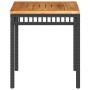 Mesa de jardín ratán sintético madera acacia negro 38x38x42 cm de , Mesas de jardín - Ref: Foro24-365864, Precio: 36,12 €, De...