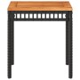 Mesa de jardín ratán sintético madera acacia negro 38x38x42 cm de , Mesas de jardín - Ref: Foro24-365864, Precio: 36,12 €, De...