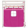 Litera con cortinas madera maciza de pino rosa 80x200 cm de , Camas y somieres - Ref: Foro24-3283903, Precio: 162,75 €, Descu...