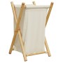 Cesto de la ropa sucia de bambú blanco crema 41,5x36x63,5 cm de , Cestas para ropa - Ref: Foro24-368034, Precio: 26,93 €, Des...
