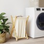 Cesto de la ropa sucia de bambú blanco crema 41,5x36x63,5 cm de , Cestas para ropa - Ref: Foro24-368034, Precio: 26,93 €, Des...