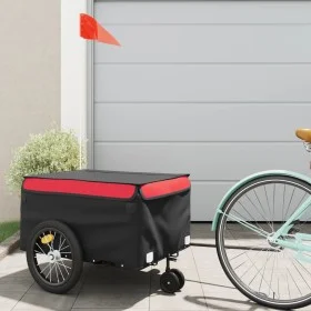 Remolque para bicicleta hierro negro y rojo 45 kg de , Remolques para bicicletas - Ref: Foro24-94104, Precio: 97,22 €, Descue...