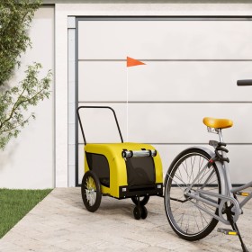 Remolque bicicleta mascotas hierro tela Oxford amarillo negro de , Cochecitos para mascotas - Ref: Foro24-94022, Precio: 121,...