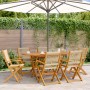 Set de comedor jardín 7 pzas polipropileno madera maciza beige de , Conjuntos de jardín - Ref: Foro24-3281711, Precio: 713,98...