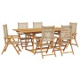 Set de comedor de jardín 7 pzas ratán PE madera maciza beige de , Conjuntos de jardín - Ref: Foro24-3281732, Precio: 834,13 €...