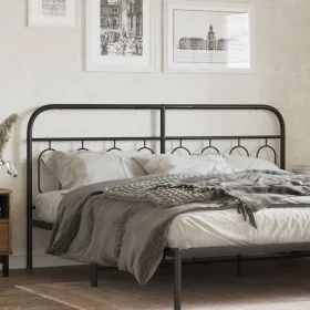 Black metal headboard 183 cm by , Headboards and footboards - Ref: Foro24-377153, Price: 48,99 €, Discount: %
