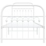 Estructura cama metal con cabecero y pie cama blanca 80x200 cm de , Camas y somieres - Ref: Foro24-376658, Precio: 92,37 €, D...