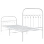 Estructura cama metal con cabecero y pie cama blanca 80x200 cm de , Camas y somieres - Ref: Foro24-376658, Precio: 92,37 €, D...
