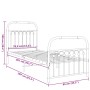 Estructura cama metal con cabecero y pie cama blanca 80x200 cm de , Camas y somieres - Ref: Foro24-376658, Precio: 92,37 €, D...