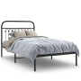 Estructura de cama con cabecero metal negro 100x200 cm de , Camas y somieres - Ref: Foro24-376595, Precio: 101,04 €, Descuent...