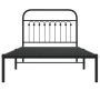 Estructura de cama con cabecero metal negro 100x200 cm de , Camas y somieres - Ref: Foro24-376595, Precio: 101,04 €, Descuent...