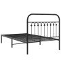 Estructura de cama con cabecero metal negro 100x200 cm de , Camas y somieres - Ref: Foro24-376595, Precio: 101,04 €, Descuent...