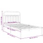Estructura de cama con cabecero metal negro 100x200 cm de , Camas y somieres - Ref: Foro24-376595, Precio: 101,04 €, Descuent...