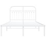 Estructura de cama de metal con cabecero blanca 120x200 cm de , Camas y somieres - Ref: Foro24-376647, Precio: 118,83 €, Desc...